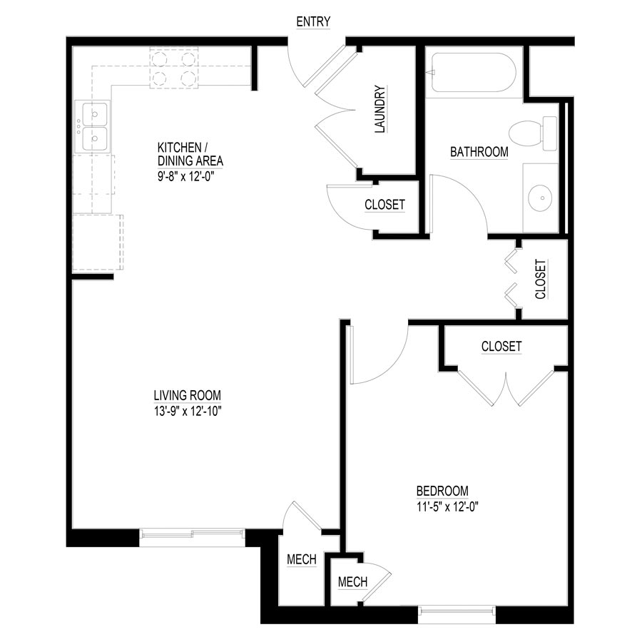 1 Bedroom Corridor Floor Plan Balch Springs Apartment - Apartment Flat 1 Bedroom House Floor Plan