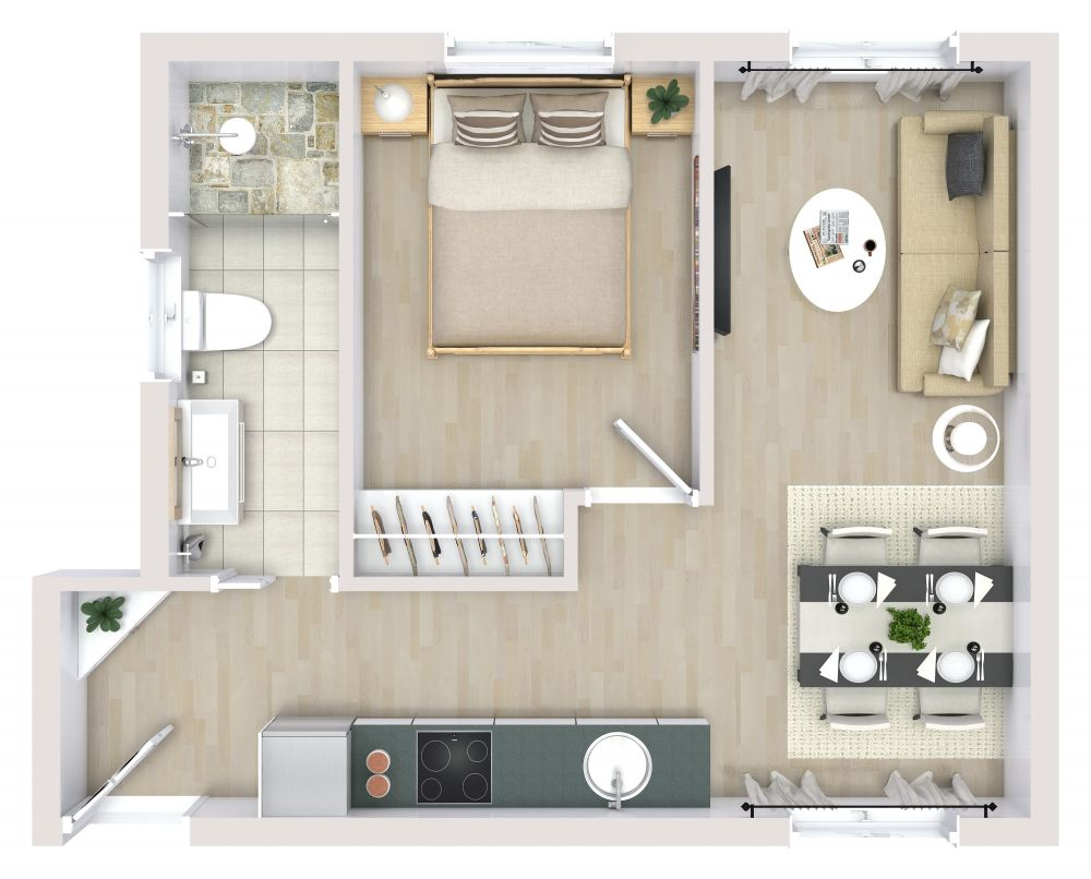 1 Bedroom Cottage Home Plans Www resnooze - Salt House Floor Plan 1 Bedroom