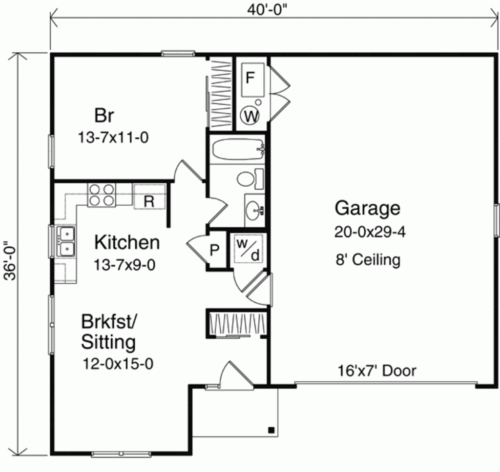 1 Bedroom Guest House Floor Plans With Garage Bedroom Poster - 1 Bedroom Guest House Floor Plans With Garage