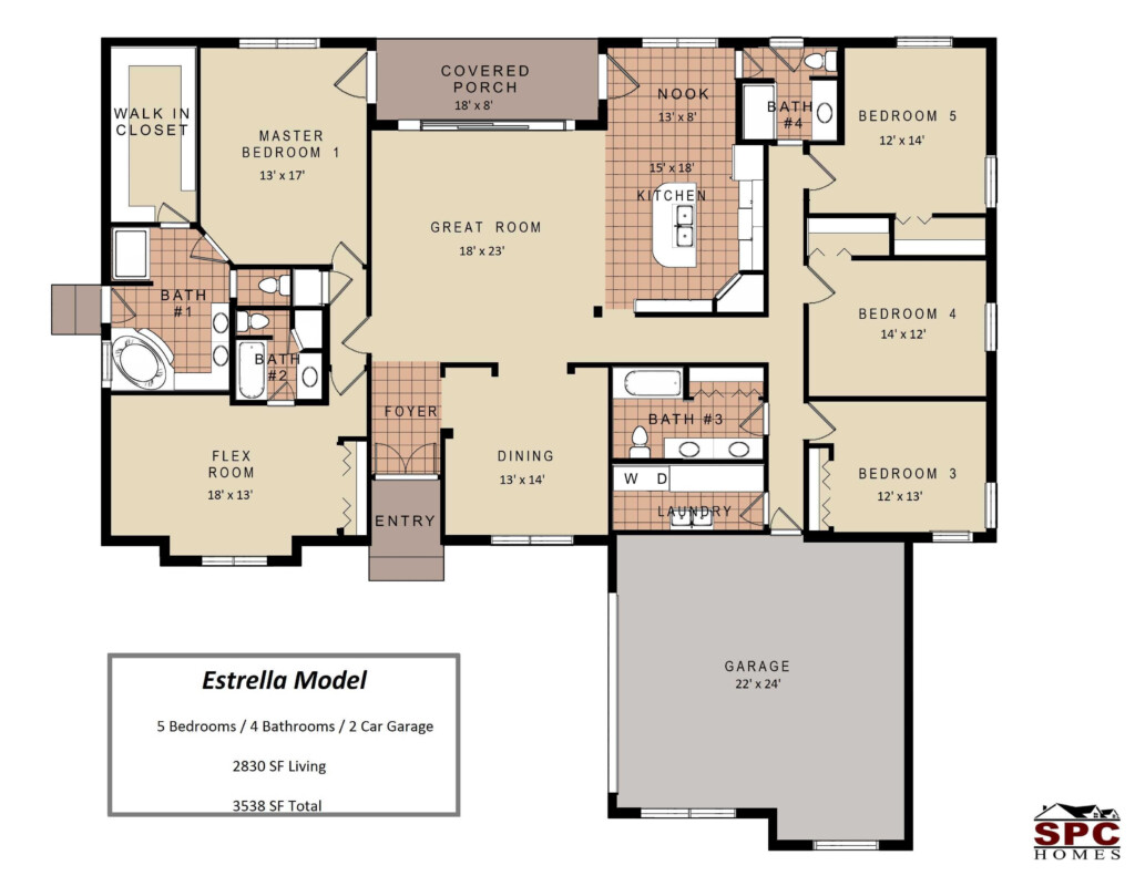 1 Storey 4 Bedroom House Plan Printable Templates Free - 1 Floor 4 Bedroom House Plans