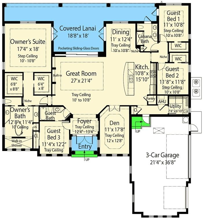 1 Storey 4 Bedroom House Plan Printable Templates Free - 4 Bedroom House Floor Plans 1 Story