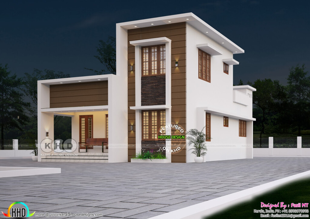 1200 Sq ft 3 Bedroom Modern Double Storied Home Kerala Home Design  - 1200 Sq Ft House Plans 3 Bedroom Ground Floor