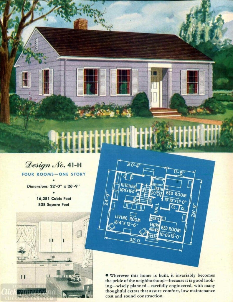 130 Vintage 50s House Plans Used To Build Millions Of Mid century Homes  - Floor Plans Of 1950's Houses Wth 2 Bedrooms