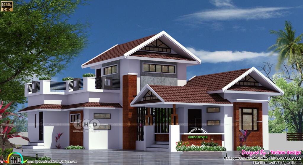 1387 Square Feet 2 Bedroom Single Floor House Plan Kerala Home Design  - 2 Bedroom Single Floor House Plans Kerala Style