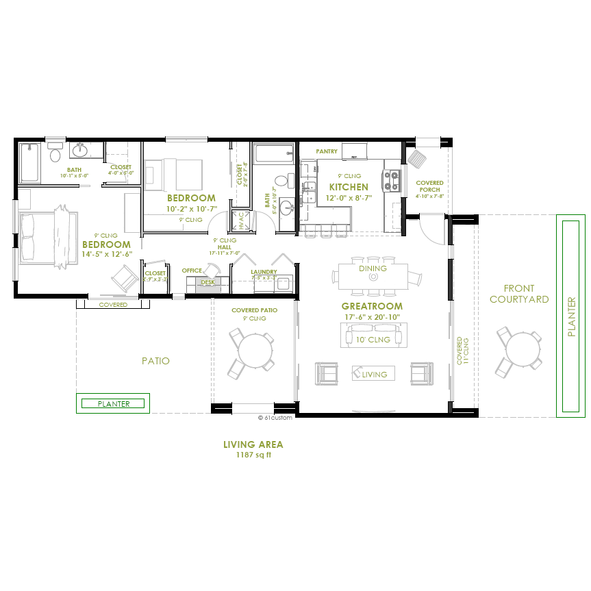 15 Stunning Small 2 Bedroom House Floor Plans Home Plans Blueprints - 2 Bedroom House Floor Plans Uk