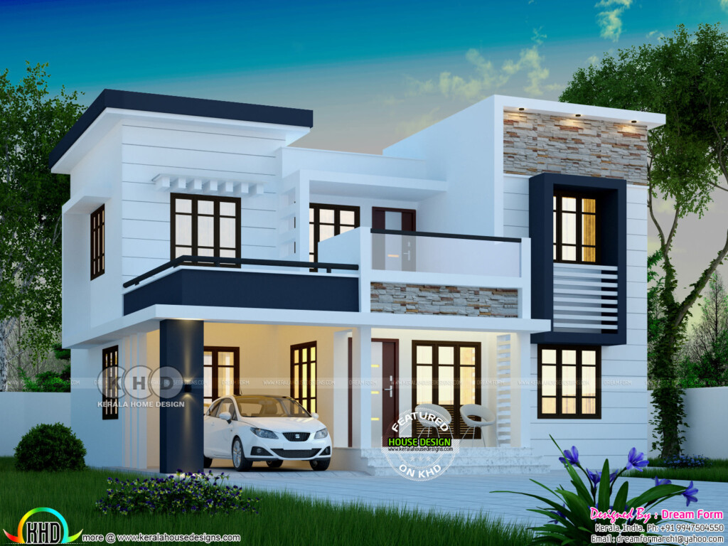 1748 Square Feet Modern 4 Bedroom House Plan Kerala Home Design And  - 4 Bedroom Modern House Floor Plans