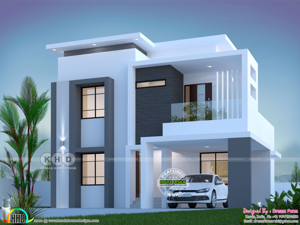 1800 Square Feet 3 Bedroom Elegant Double Storied House Kerala Home  - 3 Bedroom House Plans In Kerala Double Floor