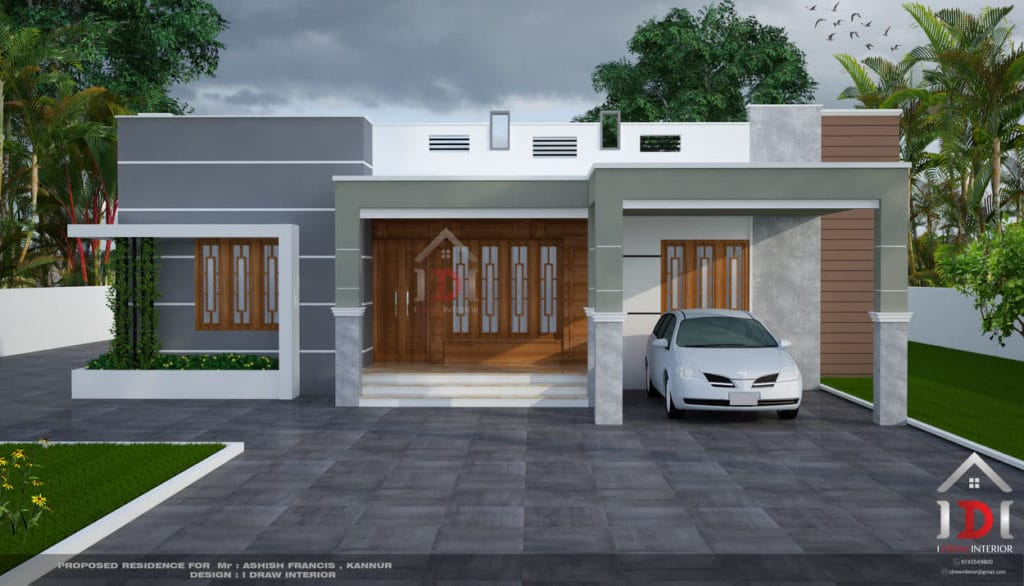 1850 Sqft Beautiful 4 Bedroom Single Floor House With Free Plan  - 1 Floor House Plans+4 Bedrooms