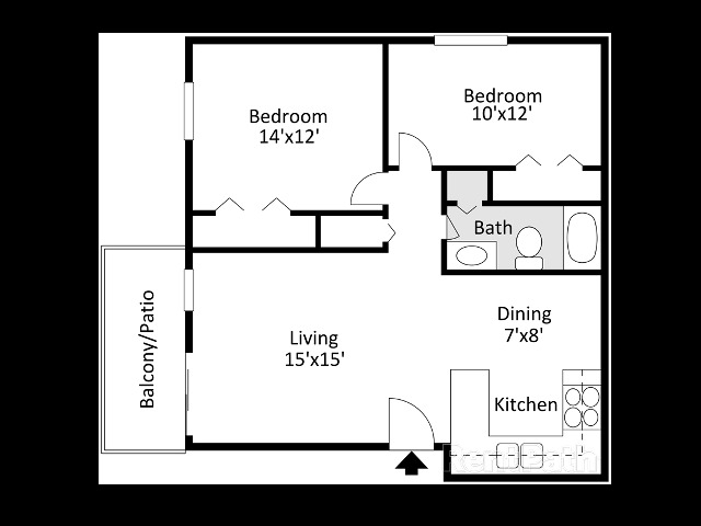 2 Bedroom 1 Bathroom 2 Bed Apartment Briarwood - Floor Plans 2 Bedroom 1 Bath House