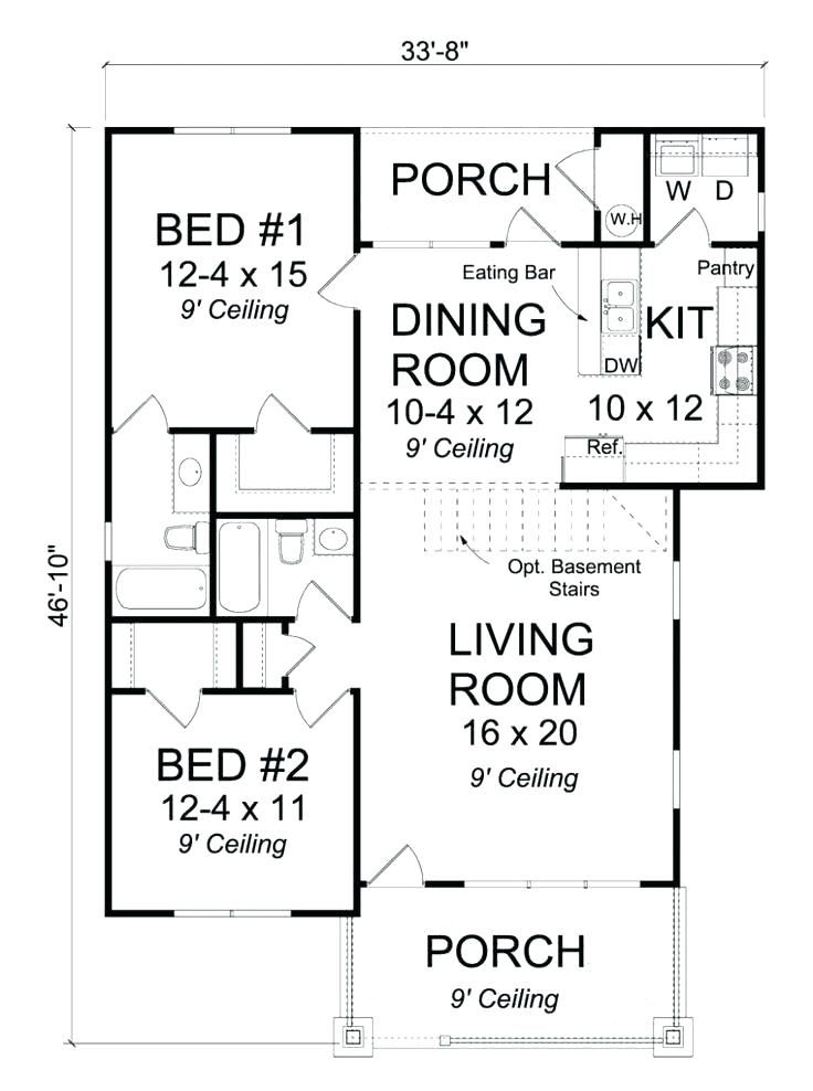 2 Bedroom 2 Bath Open Concept House Plans Bedroom Poster - 2 Bedroom 2 Bath Open Concept House Floor Plan