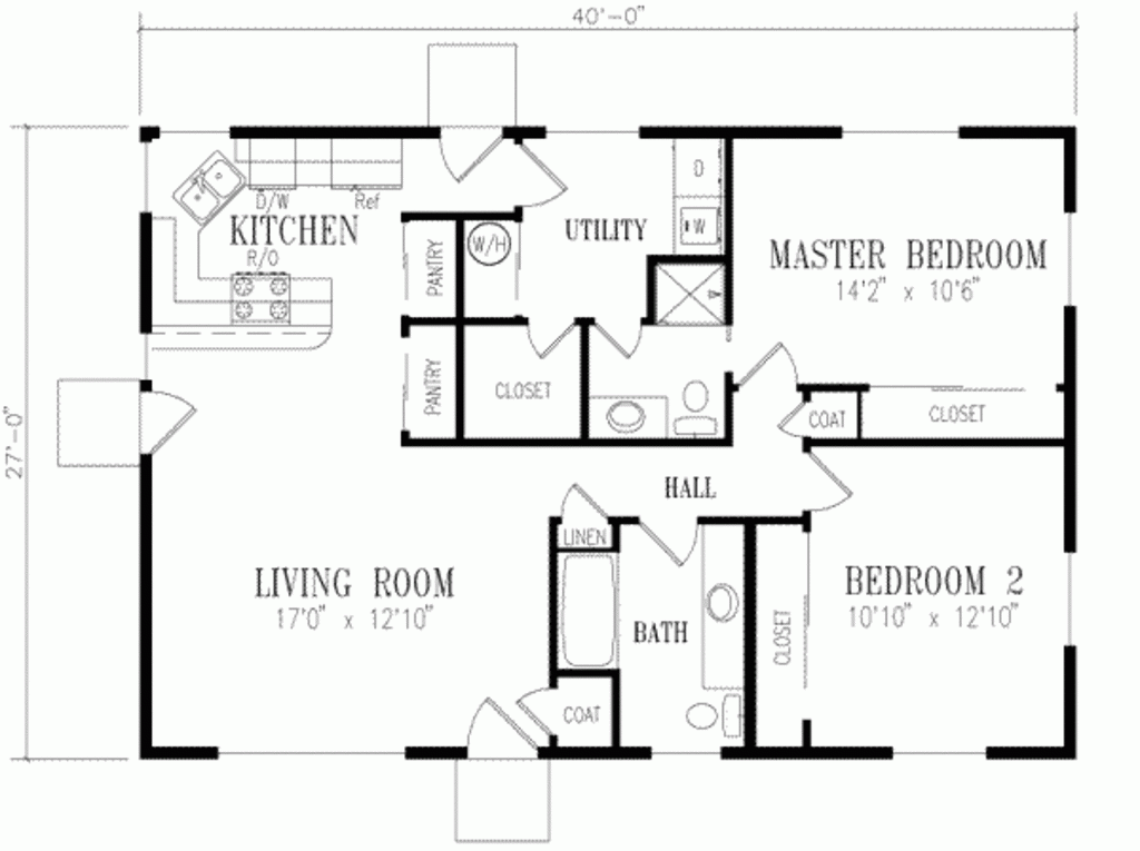 2 Bedroom 2 Bath Open Floor Plans Howard Norma - 2 Bedroom 2 Bath House Plans Open Floor Plan