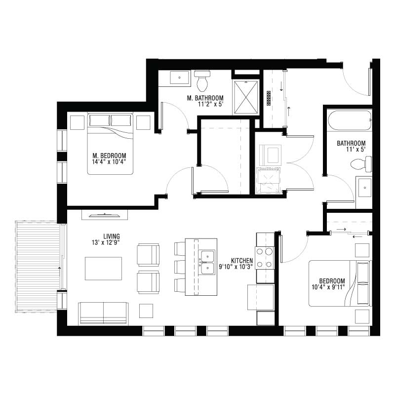 2 Bedroom Apartment Floor Plans 550 Ultra Lofts - 2 Bedroom Apartments Floor Plan 2 Addition To House