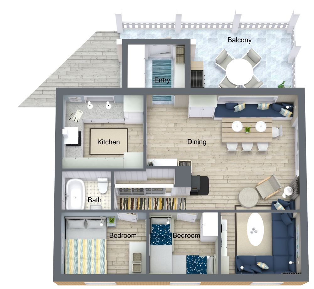 2 Bedroom Cabin Floor Plan - Floor Plans For A 2 Bedroom House