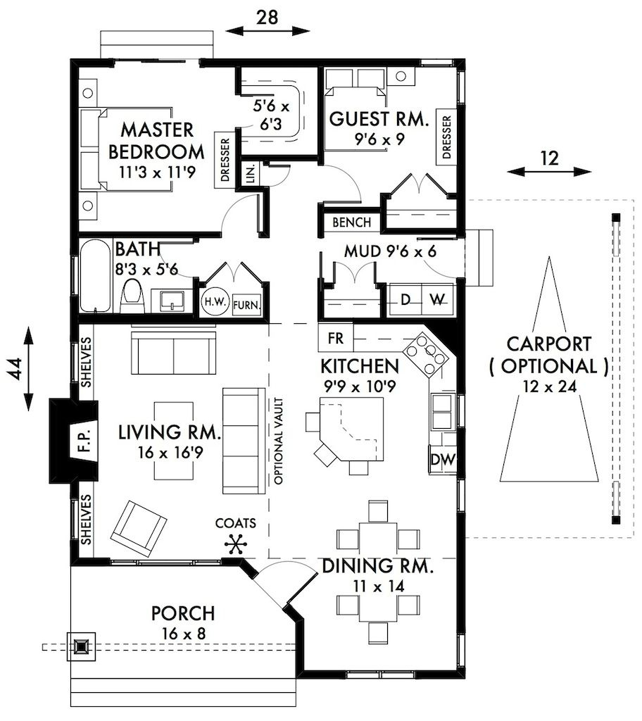 2 Bedroom Cottage Floor Plans Bedroom Cabin Cottage House Plans  - 2 Bedroom 1 Floor Cottage House Plans