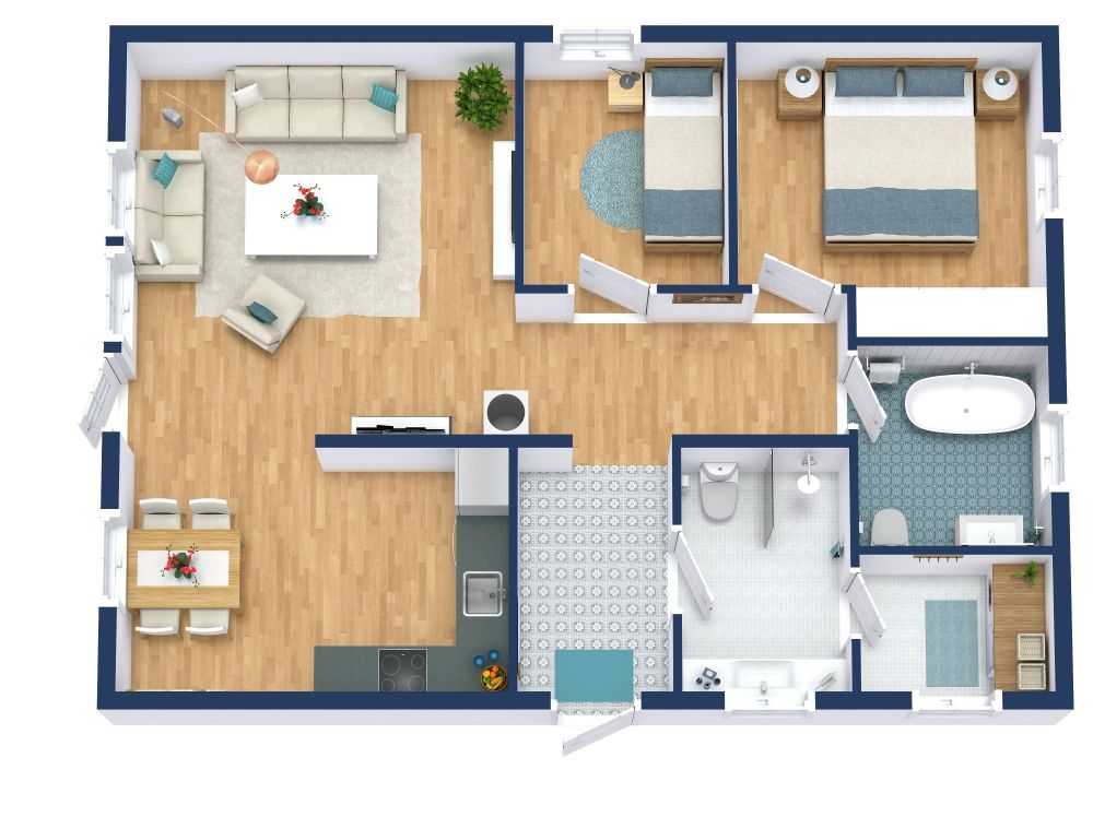 2 Bedroom Floor Plan With Dimensions Floor Roma - Two Bedroom Floor Plans House