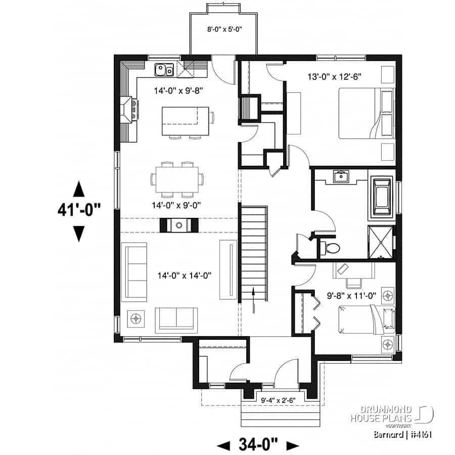 2 Bedroom Floor Plan With Dimensions Viewfloor co - 2 Bedroom 1 Floor House Plans