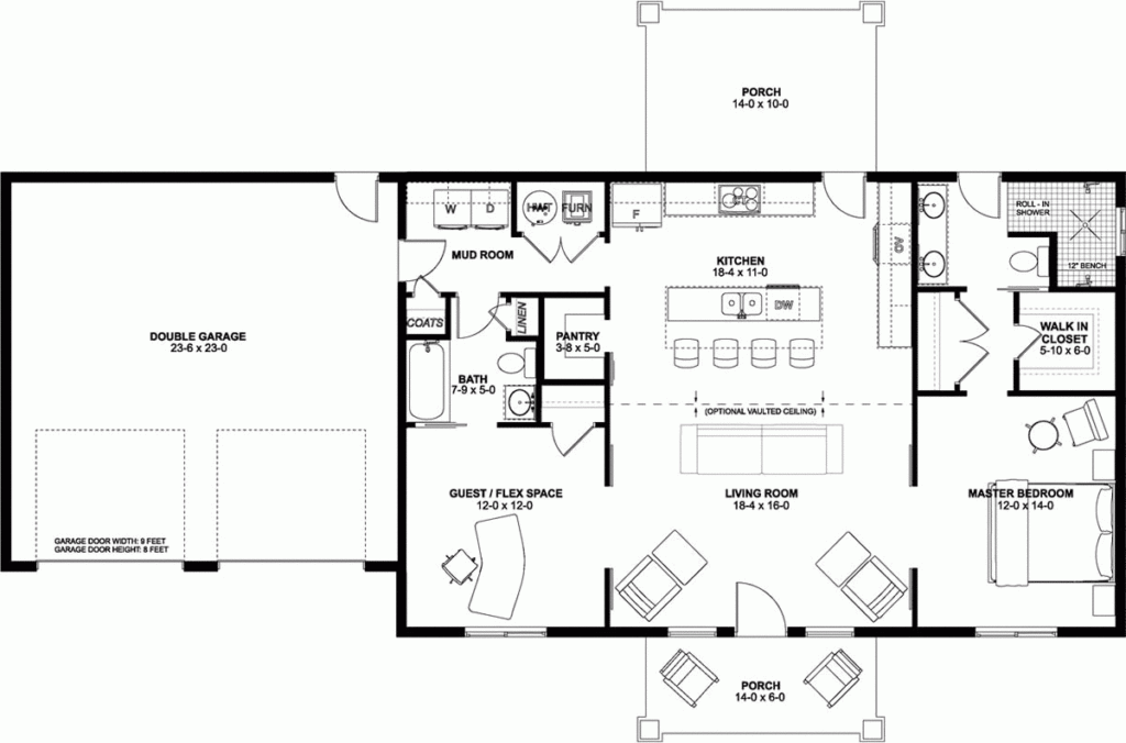 2 Bedroom House Plans Open Floor Plan With Garage Floor Roma - 2 Bedroom House Plans Open Floor Plan Family