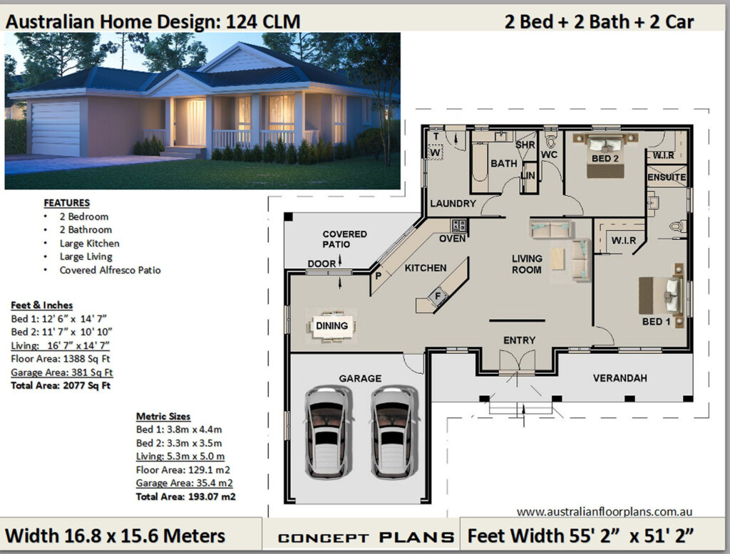 2 Bedroom House Plans With Garage House Plans - 2 Bedroom House With Garage Floor Plans