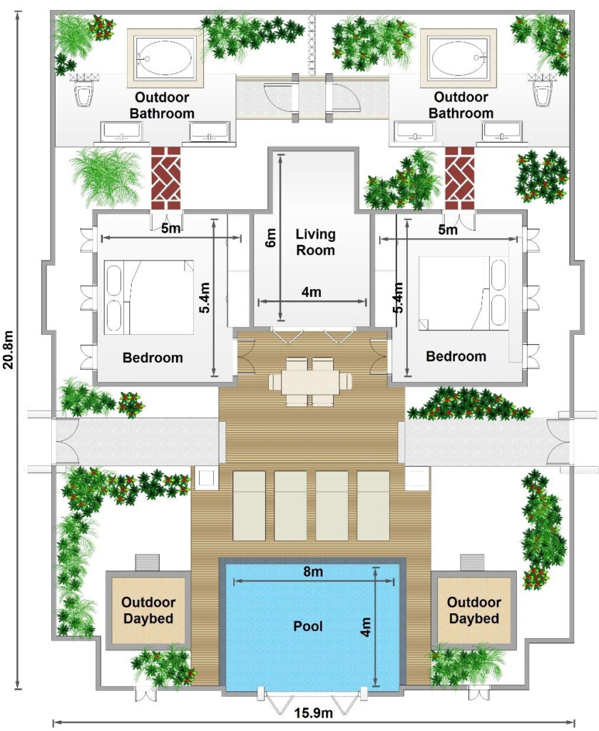 2 Bedroom Pool House Plans The Perfect Combination For Your Home  - Https Www.luxuryhousedesign.us 2 2-bedroom-pool-house-floor-plans