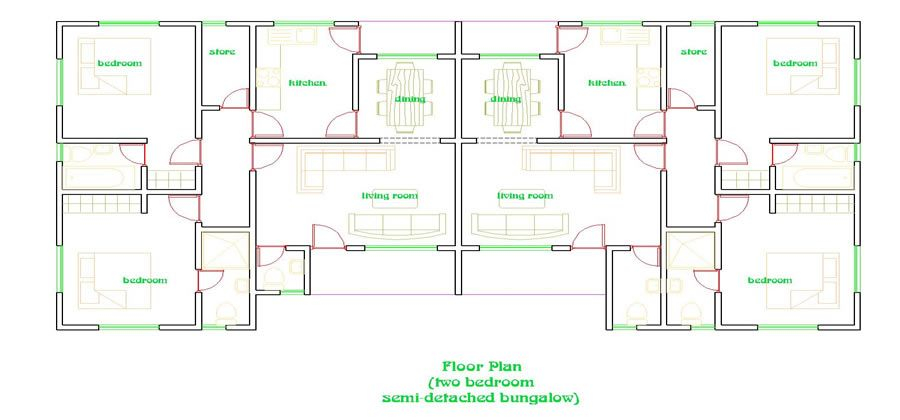 2 Bedroom Semi Detached Bungalow Floor Plans Home Ideas Decor Floor  - Two Bedroom Semi Detached House Floor Plans