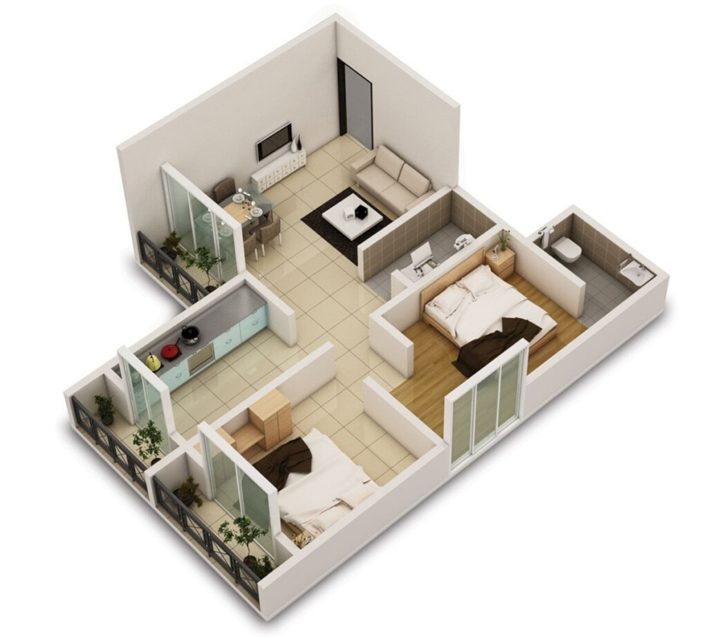  2  - Floor Plans 2 Bedroom Big House