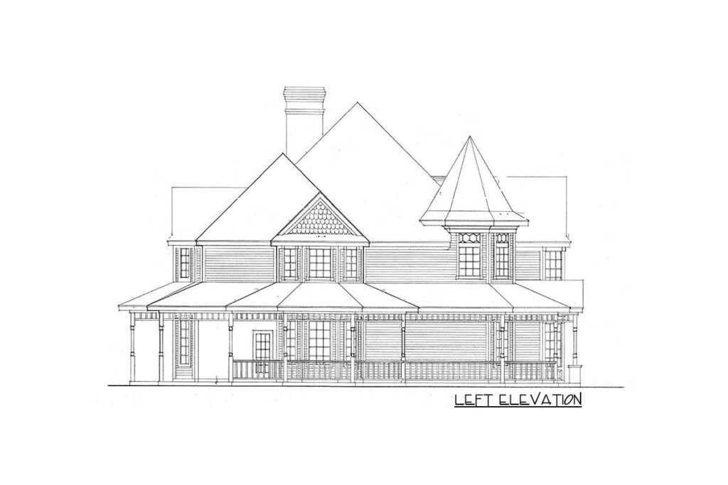 2 Story 4 Bedroom Victorian House With Wraparound Porch House Plan  - 4 Bedroom Victorian House Floor Plans Uk