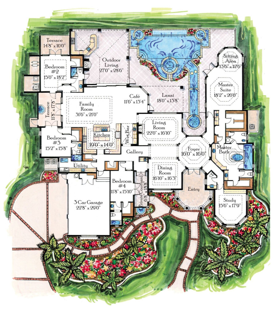 22 Luxury Estate House Floor Plans - 2 Bedroom One Floor House Plans That Are Luxurious