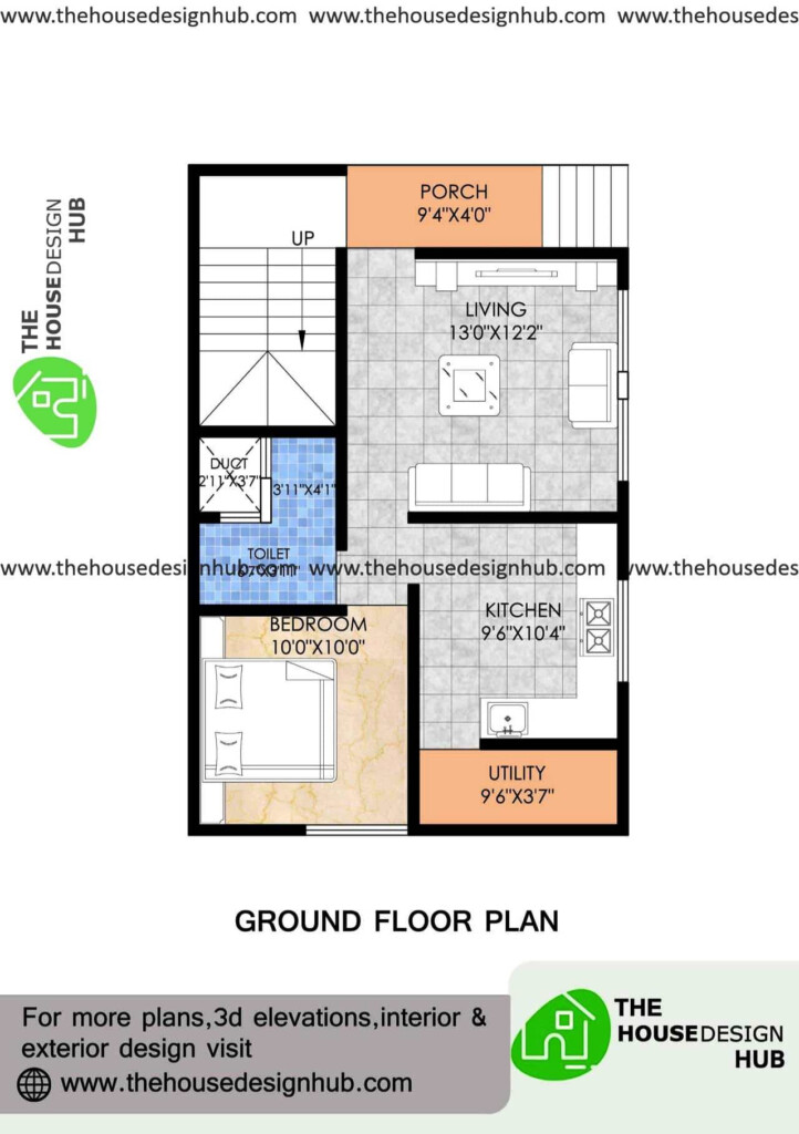 23 X 34 Ft 1 BHK House Plan North Facing In 600 Sq Ft The House  - One Bedroom One Floor House Plan 600 Sq Ft