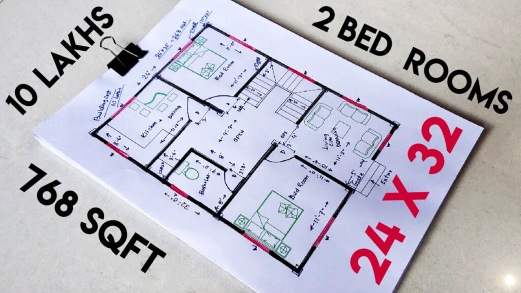 24 X 32 House Plan II 24 X 32 Ghar Ka Naksha II 24 X 32 HOME DESIGN  - 24 X 32 3 Bedroom House Floor Plans