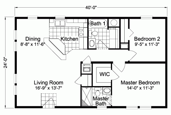 24 X 40 House Plans - House Floor Plans 24 X 40 Master Bedroom