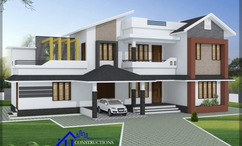 2400 Sq Ft 5BHK Contemporary Style Two Storey House And Free Plan  - 2 Story 5 Bedroom Barn House Floor Plans 2400 Sq.ft