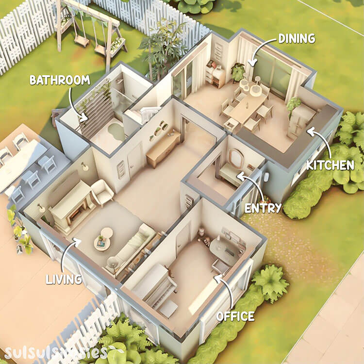 25 Sims 4 House Layouts and Floor Plans To Build Your Dream Home  - 1 Bedroom House Floor Plan Sims