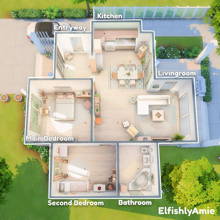 25 Sims 4 House Layouts and Floor Plans To Build Your Dream Home  - 1 Bedroom House Floor Plan Sims