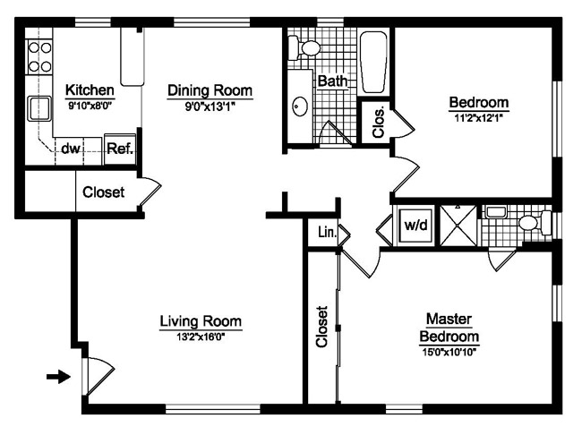 25 Stunning 2 Bedroom 2 Bath House Plans JHMRad - Floor Plan 2 Bedroom 2 Bath Guest House