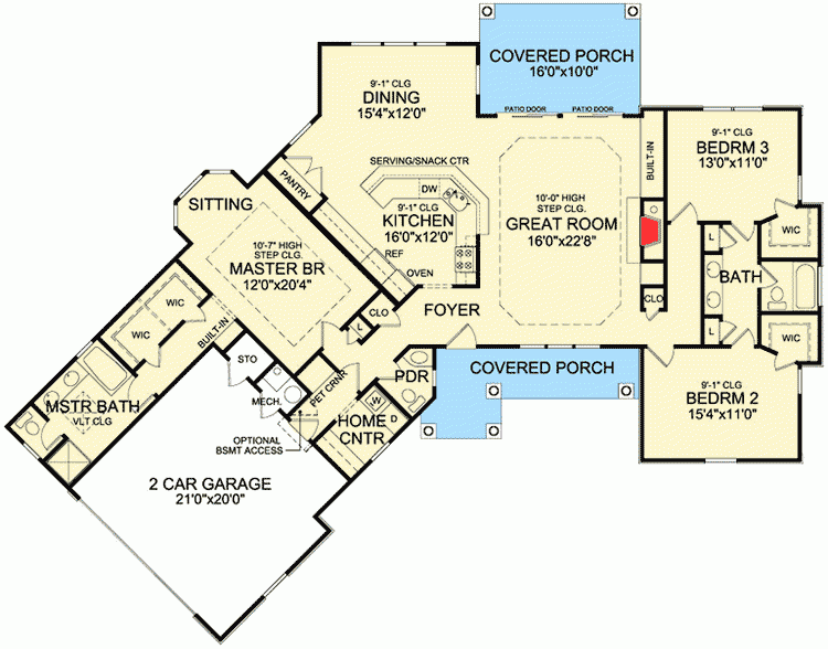 27 One Story House Plans With Angled Garage Popular Concept  - 1 Floor Angled Garage Split Bedroom House Plans