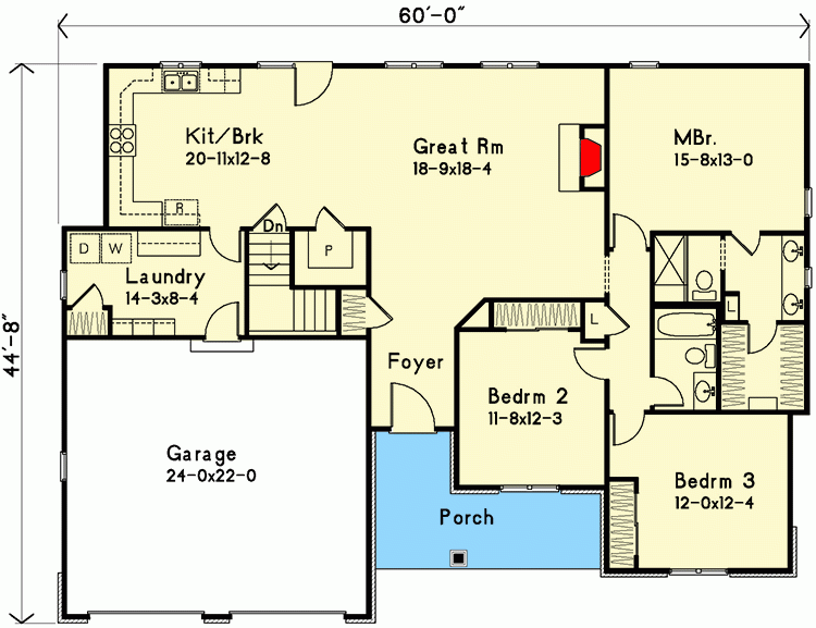 3 Bed Home Plan With Large Laundry And Mudroom 22167SL  - 3 Bedroom 2.5 Bath First Floor Laundry House Plans