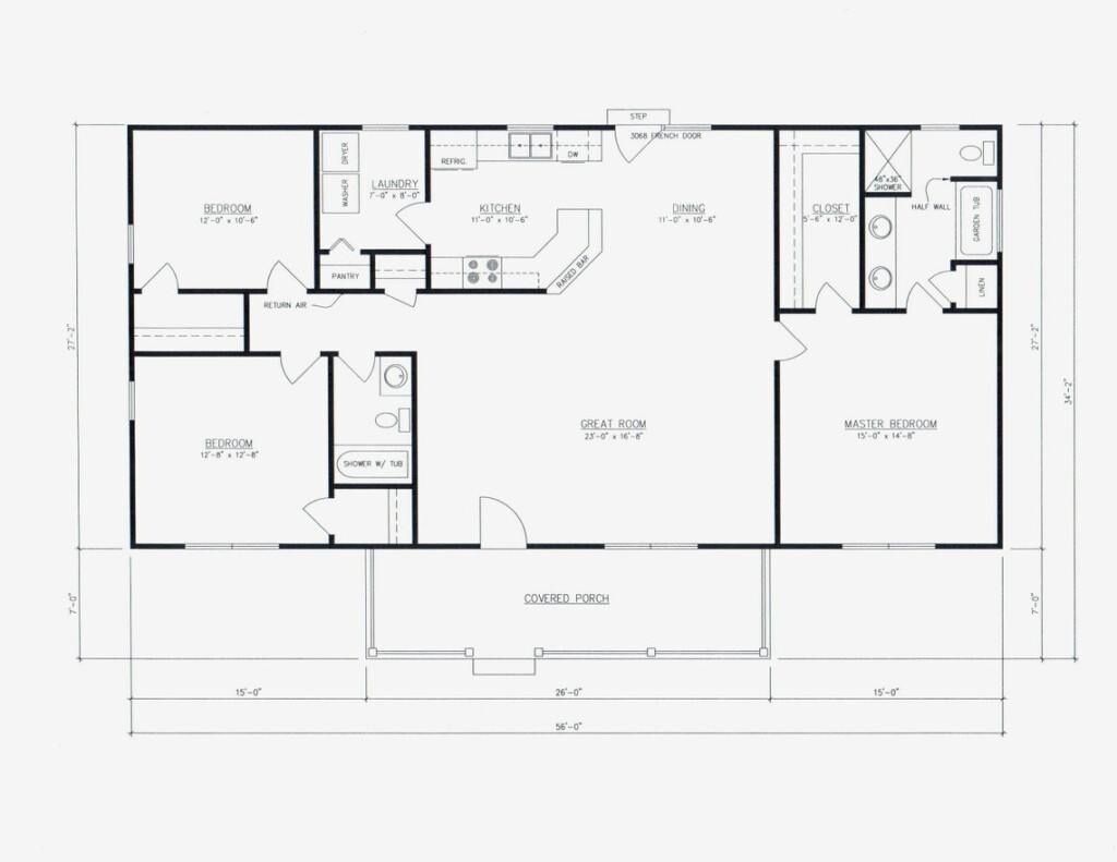 3 Bedroom 2 Bath House Plan Floor Plan Great Layout 1500 Sq Ft The  - 3 Bedroom House With Floor Plan