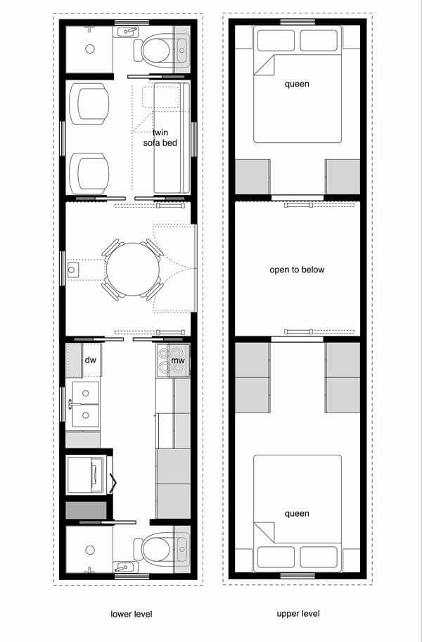 3 Bedroom 2 Bath Tiny Home Tiny House Layout Tiny House Design House  - 3 Bedroom 2 Bathroom Tiny House Floor Plan