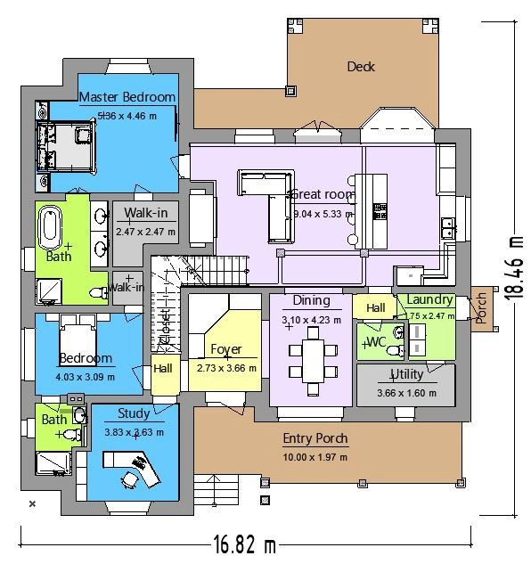 3 Bedroom Brick House Plan With Detached Garage - 3 Bedroom Brick House Floor Plans