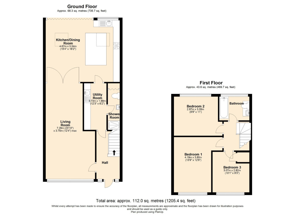 3 Bedroom End Of Terrace House For Sale In Dunstable - 3 Bedroom House Floor Plans Uk