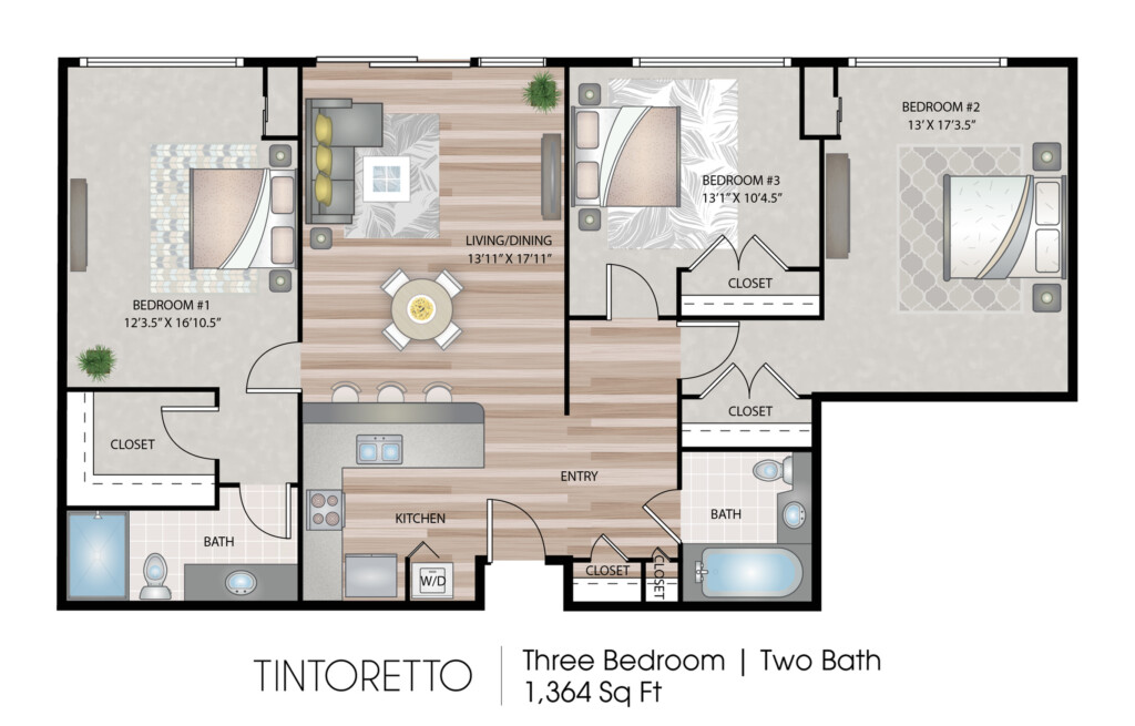 3 Bedroom Floor Plan With Dimensions - 3 Bedroom House Floor Plan Dimensions