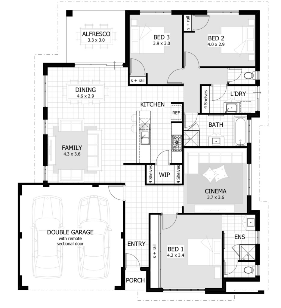 3 Bedroom House Floor Plan Design Flooring Ideas - 3 Bedroom House Plans Open Floor Plan