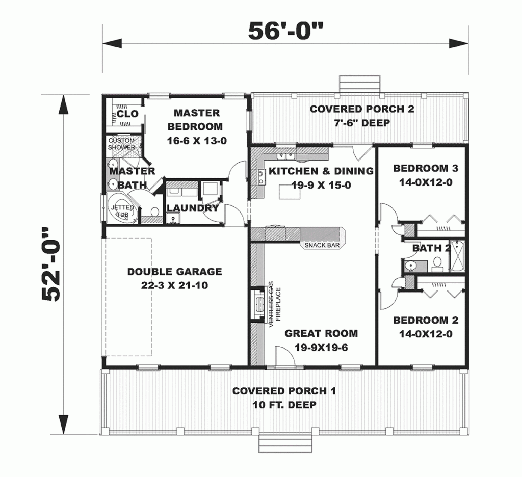 3 Bedroom House Plans - 3 Bedroom House Floor Plan 2 Story