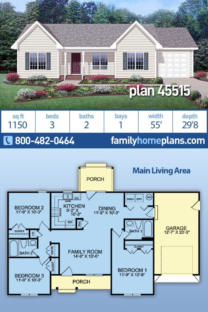 3 Bedroom Ranch Style House Plans Ranch Style House Plan 73301 With 3  - 3 Bedrooms Grouped Together Ranch Style House Floor Plans