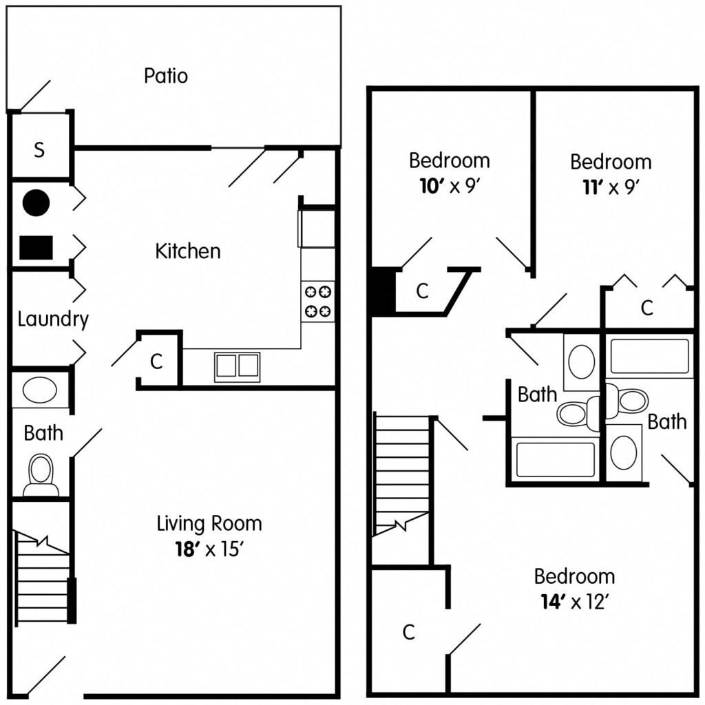 3 Bedroom Townhouse Floor Plans With Garage Floorplans click - 3 Bedroom Town House Floor Plan