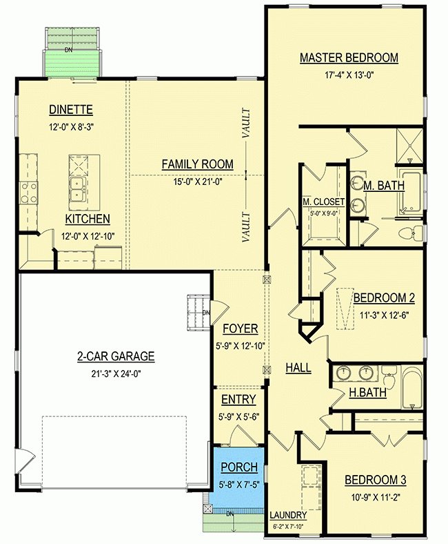 3 Bedroom Traditional Ranch Home Plan With 2 Car Garage 83605CRW  - 3 Bedroom House 2 Car Garage Floor Plans