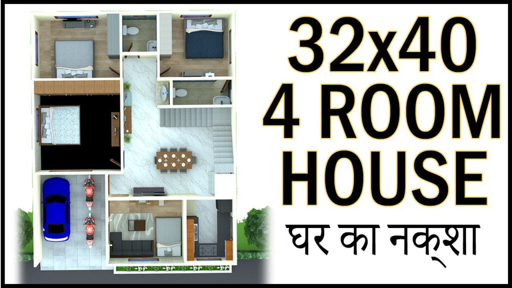 32 0 x40 0 3D House Design 32x40 4 Rom House Plan Gopal  - 32x40 House Floor Plans 4 Bedroom 2 Bathrooms