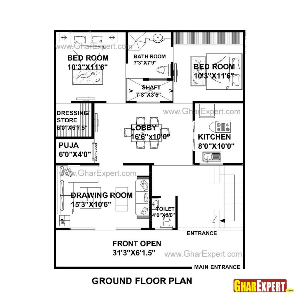 32 X 40 House Plans Printable Templates Free - 32x40 House Floor Plans 4 Bedroom 2 Bathrooms