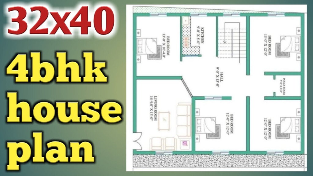 32x40 House Floor Plans 32x40 Ghar Ka Naksha 1280 Sq Ft House Plans  - 32x40 House Floor Plans 4 Bedroom 2 Bathrooms