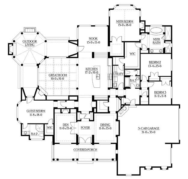 3500 Sq Ft Ranch House Floor Plans Viewfloor co - 6 Bedroom House Floor Plans 3500 Sq Ft